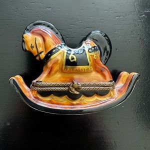Hand painted Limoges box, rocking horse purchased in France